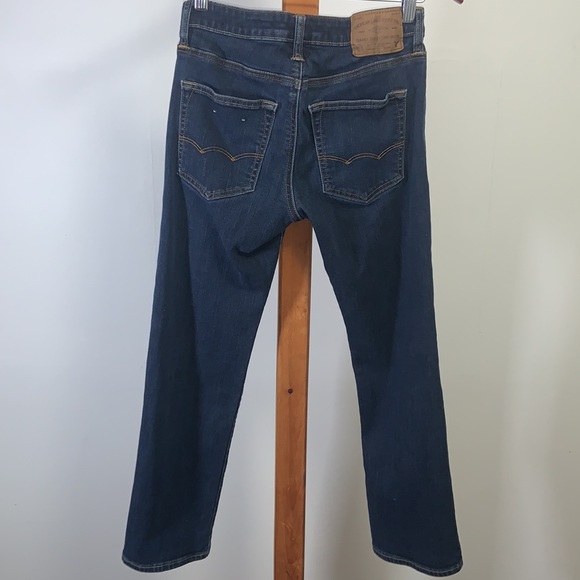 Straight Leg Dark Wash Denim - American Eagle Original Active Flex Vintage Jeans - Picture 4 of 7